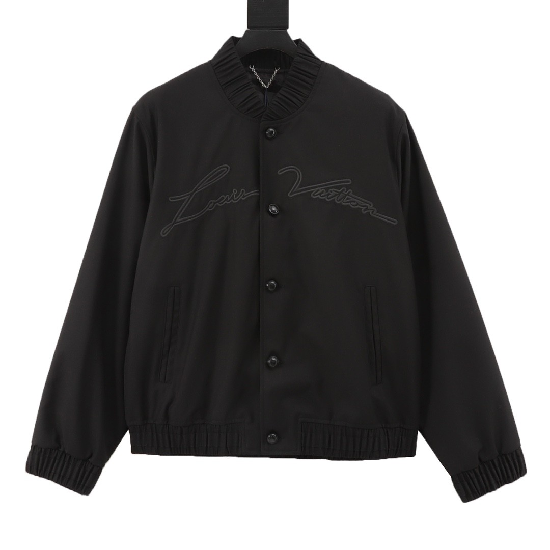 Louis Vuitton Ferdinand Embroidered Silhouette Baseball Flight Jacket