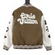 Louis Vuitton Floral Embroidery Patchwork Leather Baseball Jacket