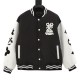 Louis Vuitton Floral Embroidery Patchwork Leather Baseball Jacket 