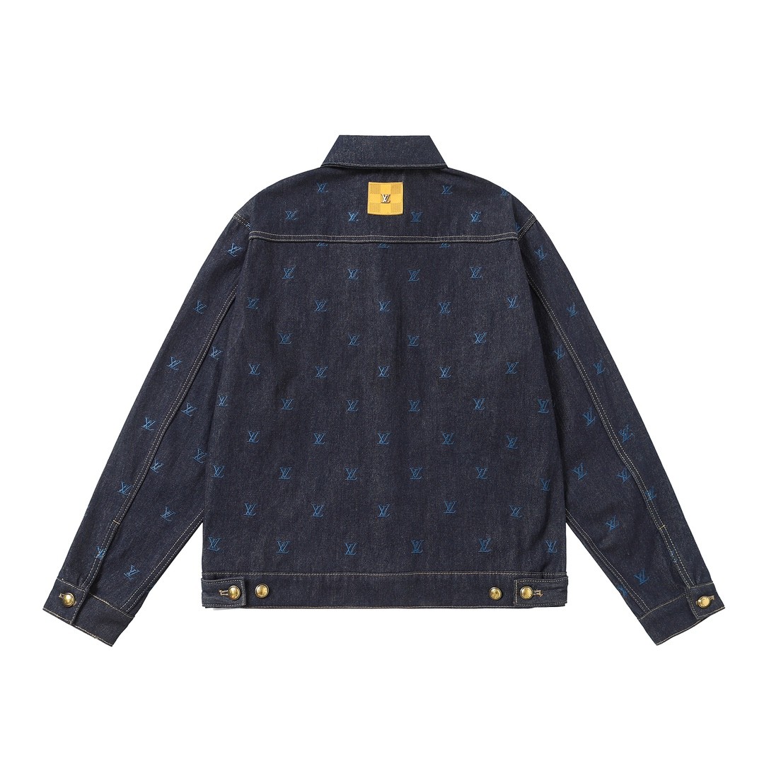 Louis Vuitton SS24 Logo Embroidered Blue Denim Jacket Unisex