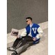 Louis Vuitton V Letter Embroidery Spliced Baseball Jacket Jacket