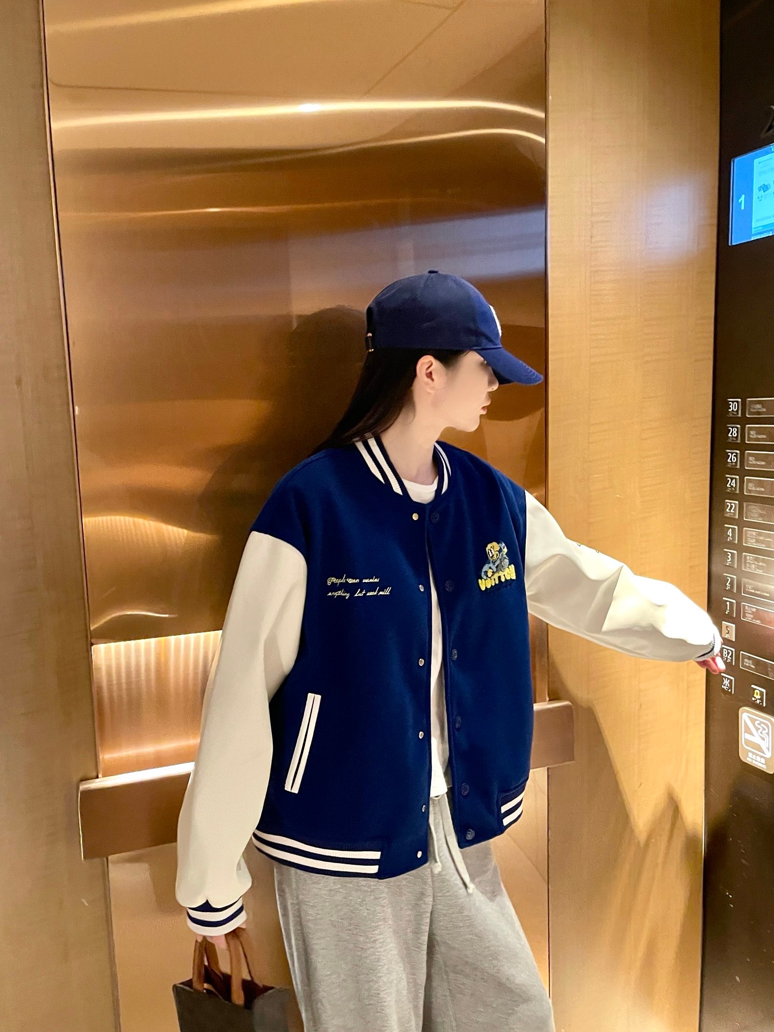 Louis Vuitton Cartoon Embroidery Baseball Jacket 