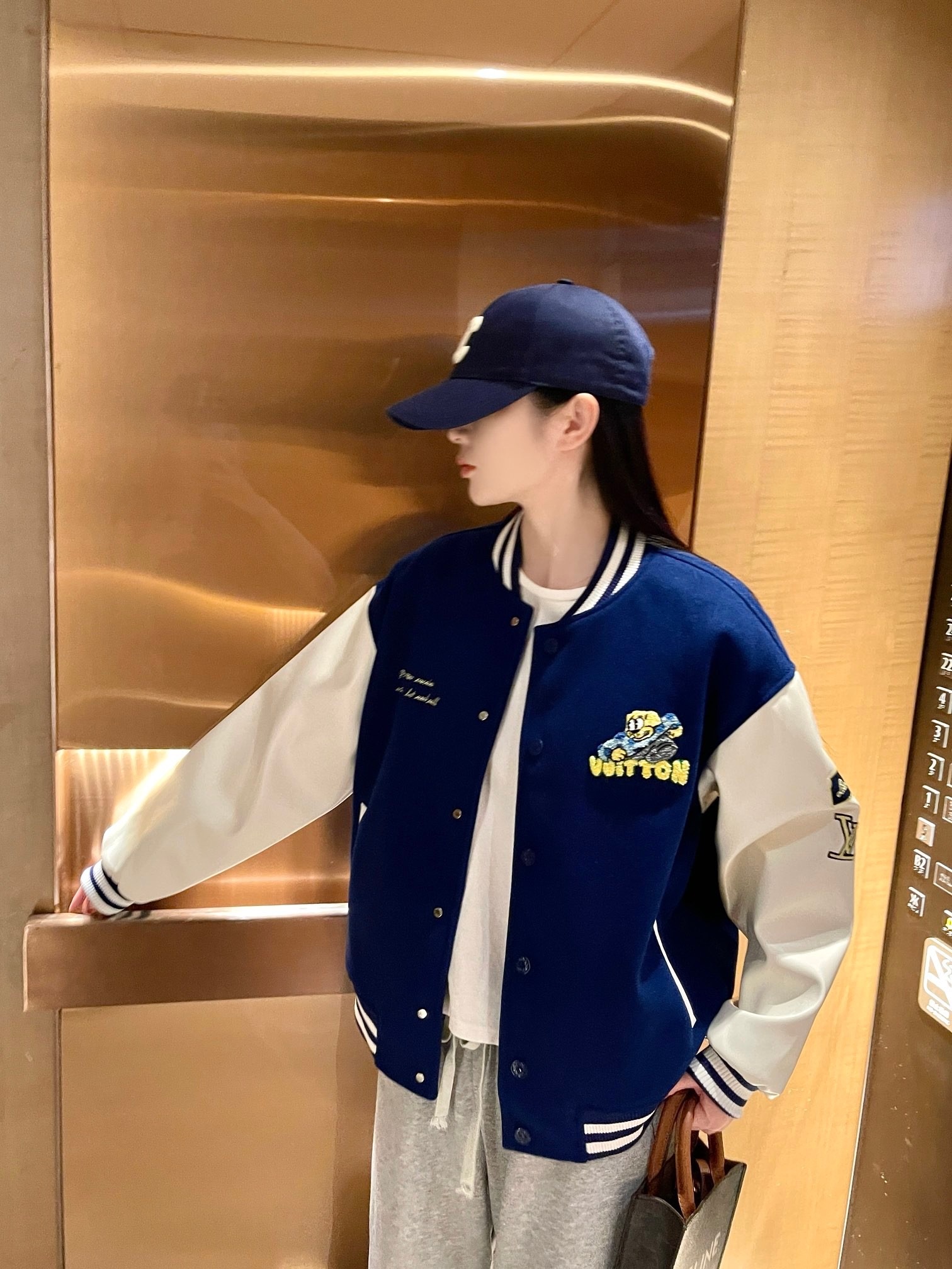 Louis Vuitton Cartoon Embroidery Baseball Jacket 