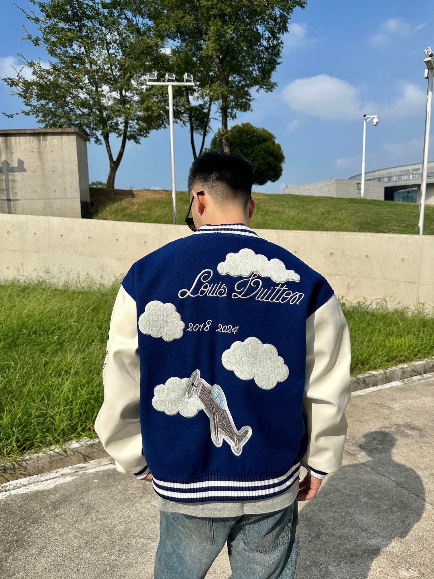 Louis Vuitton Cartoon Embroidery Baseball Jacket 