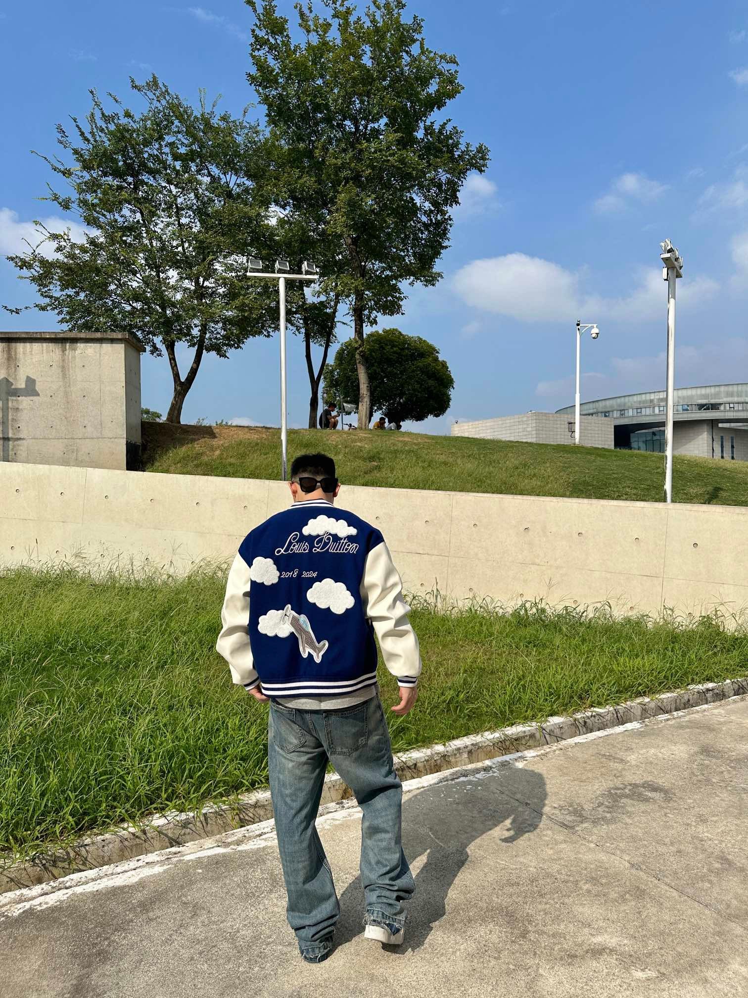 Louis Vuitton Cartoon Embroidery Baseball Jacket 