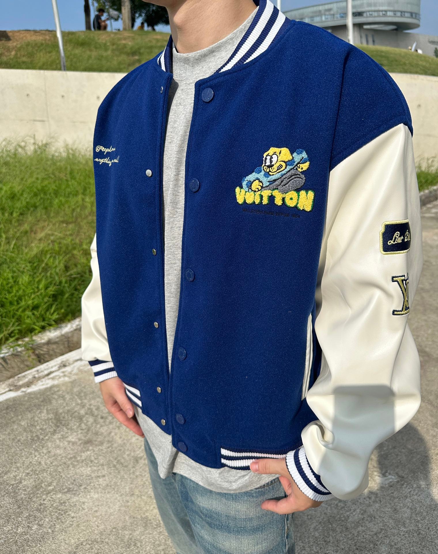 Louis Vuitton Cartoon Embroidery Baseball Jacket 