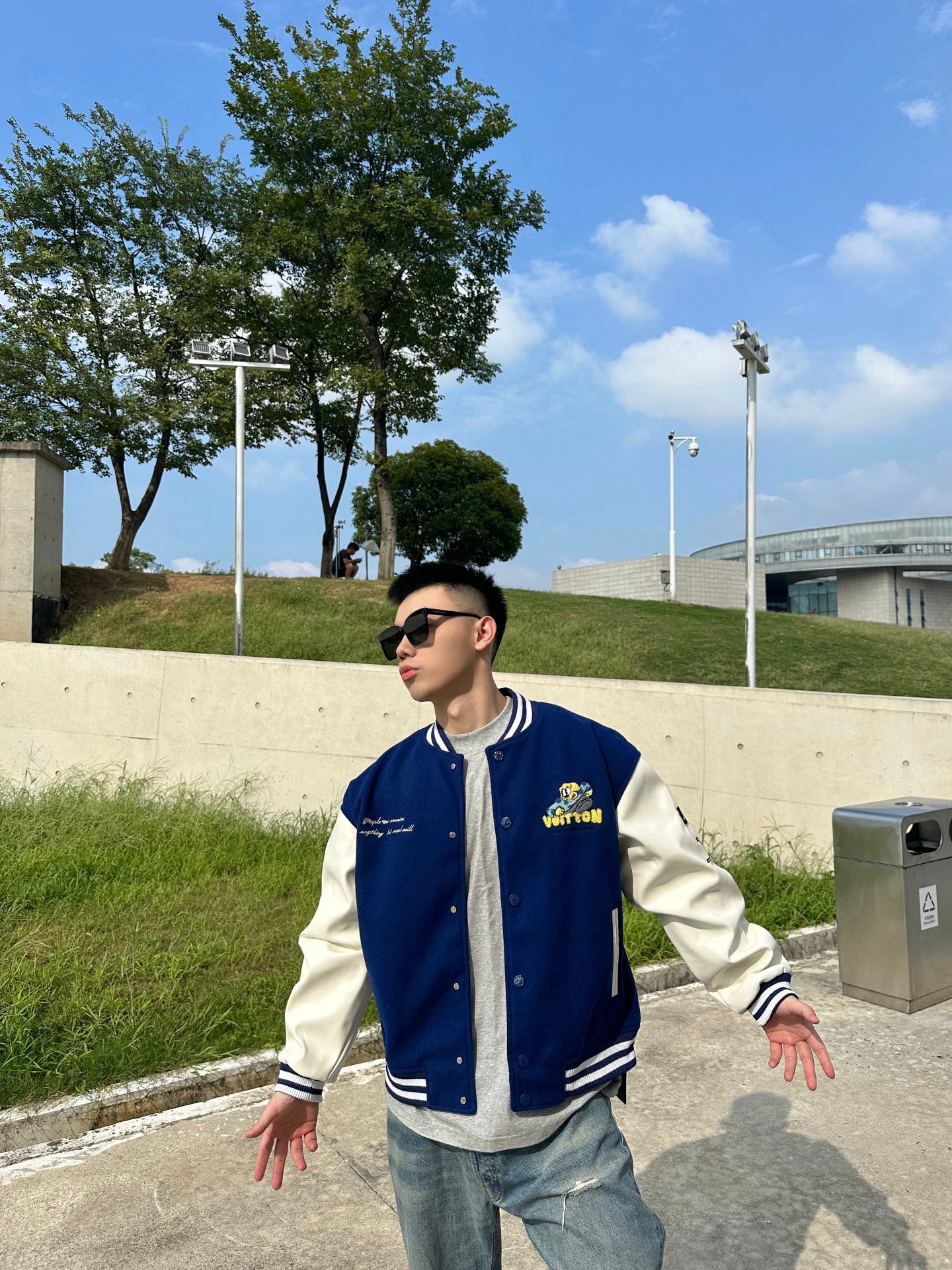 Louis Vuitton Cartoon Embroidery Baseball Jacket 