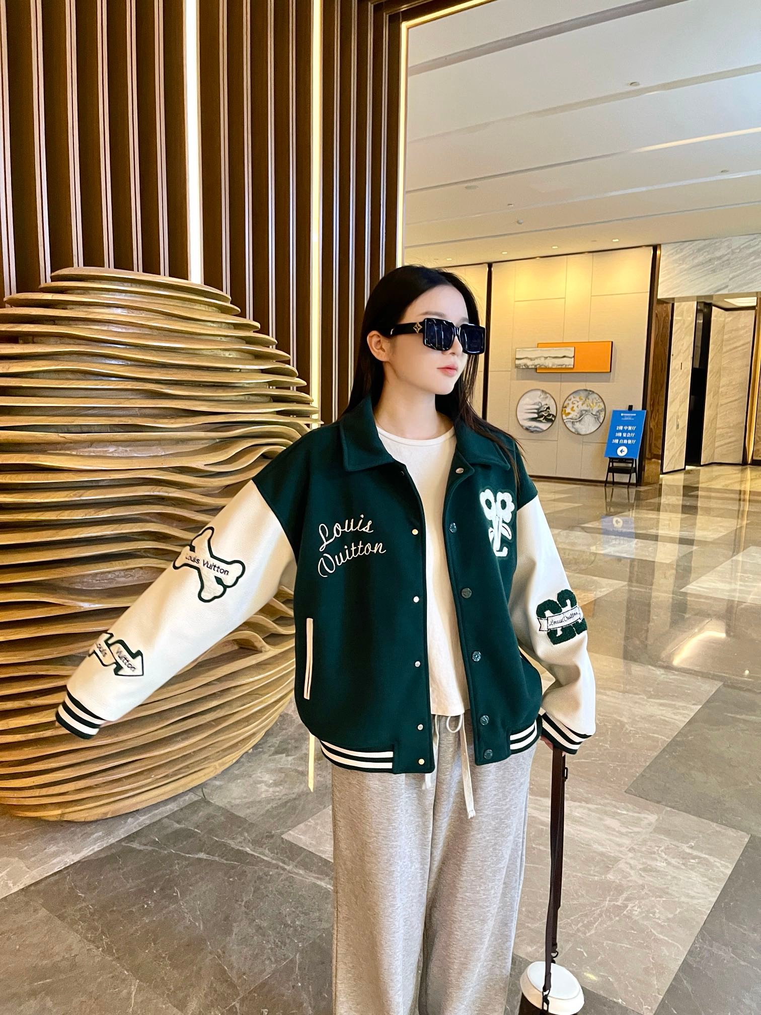 Louis Vuitton Cartoon Embroidery Baseball Jacket 