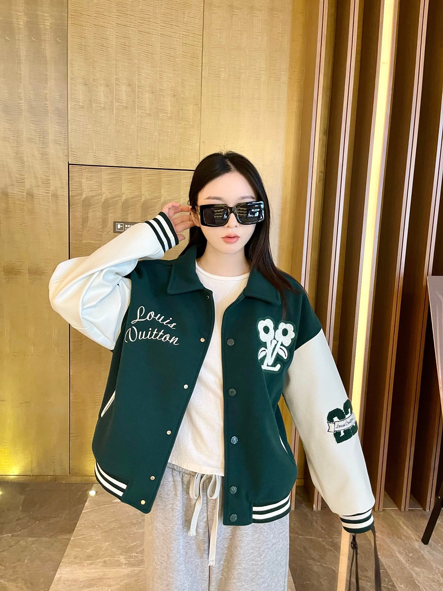 Louis Vuitton Cartoon Embroidery Baseball Jacket 