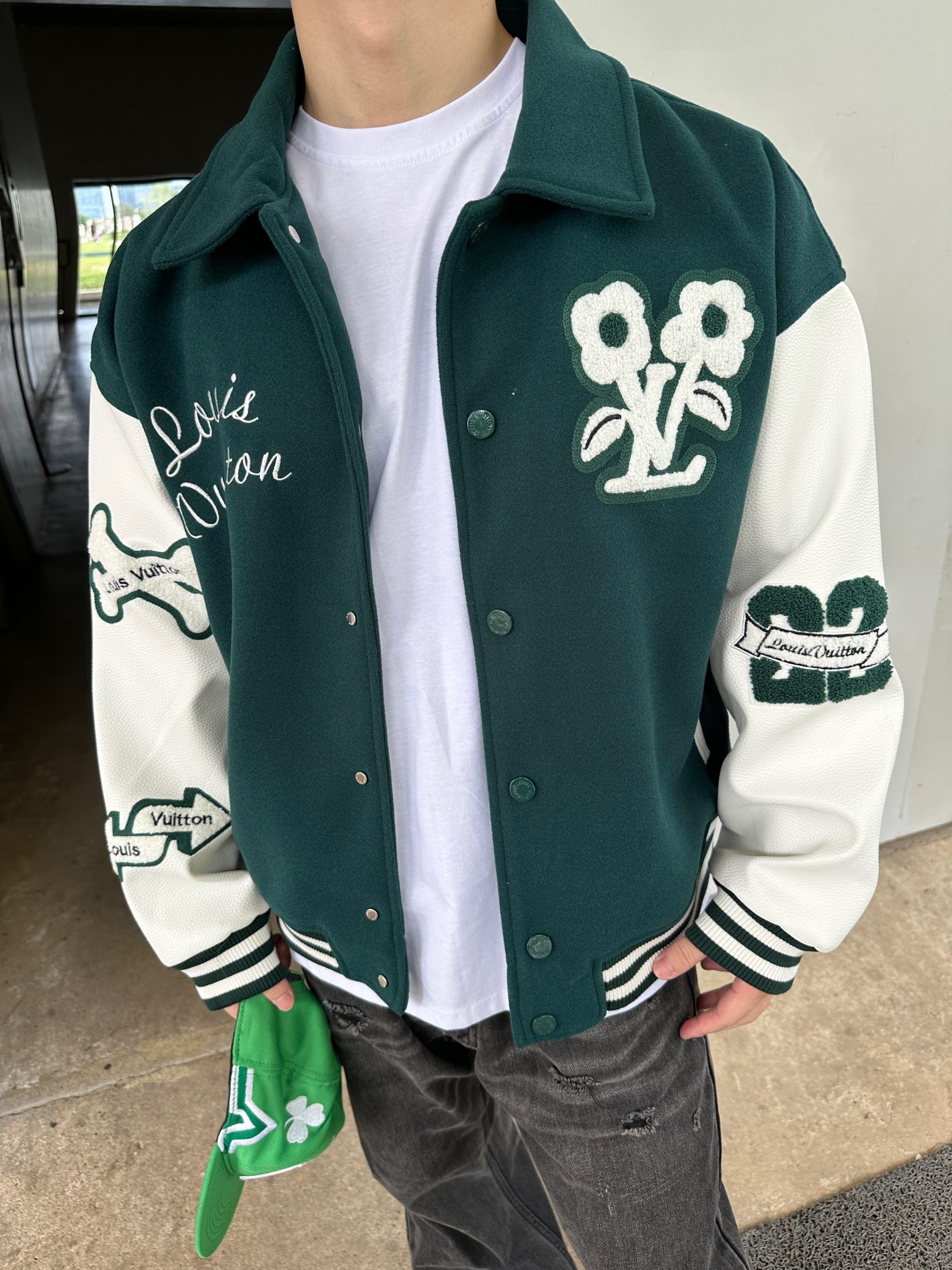 Louis Vuitton Cartoon Embroidery Baseball Jacket 