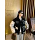 Louis Vuitton Flocked Monogram Embroidered Spliced Baseball Jacket