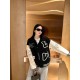 Louis Vuitton Flocked Monogram Embroidered Spliced Baseball Jacket