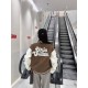 Louis Vuitton Floral Embroidery Patchwork Leather Baseball Jacket