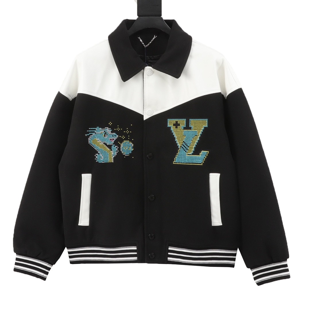 Louis Vuitton Year of the Dragon Limited Spliced Baseball Jacket Coat