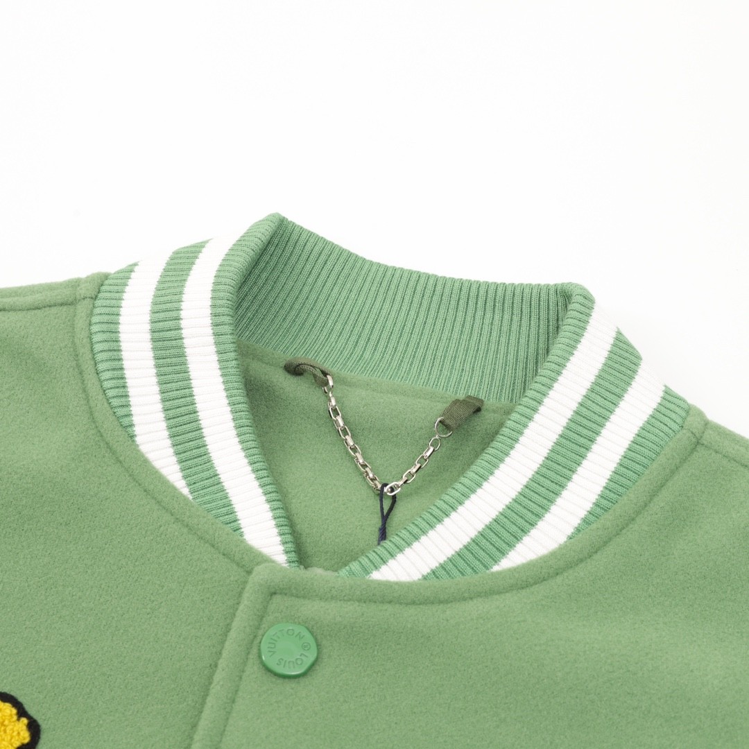 Louis Vuitton Badge Embroidery Patchwork Baseball Jacket Coat