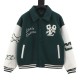 Louis Vuitton Flocked Monogram Embroidered Spliced Baseball Jacket Jacket