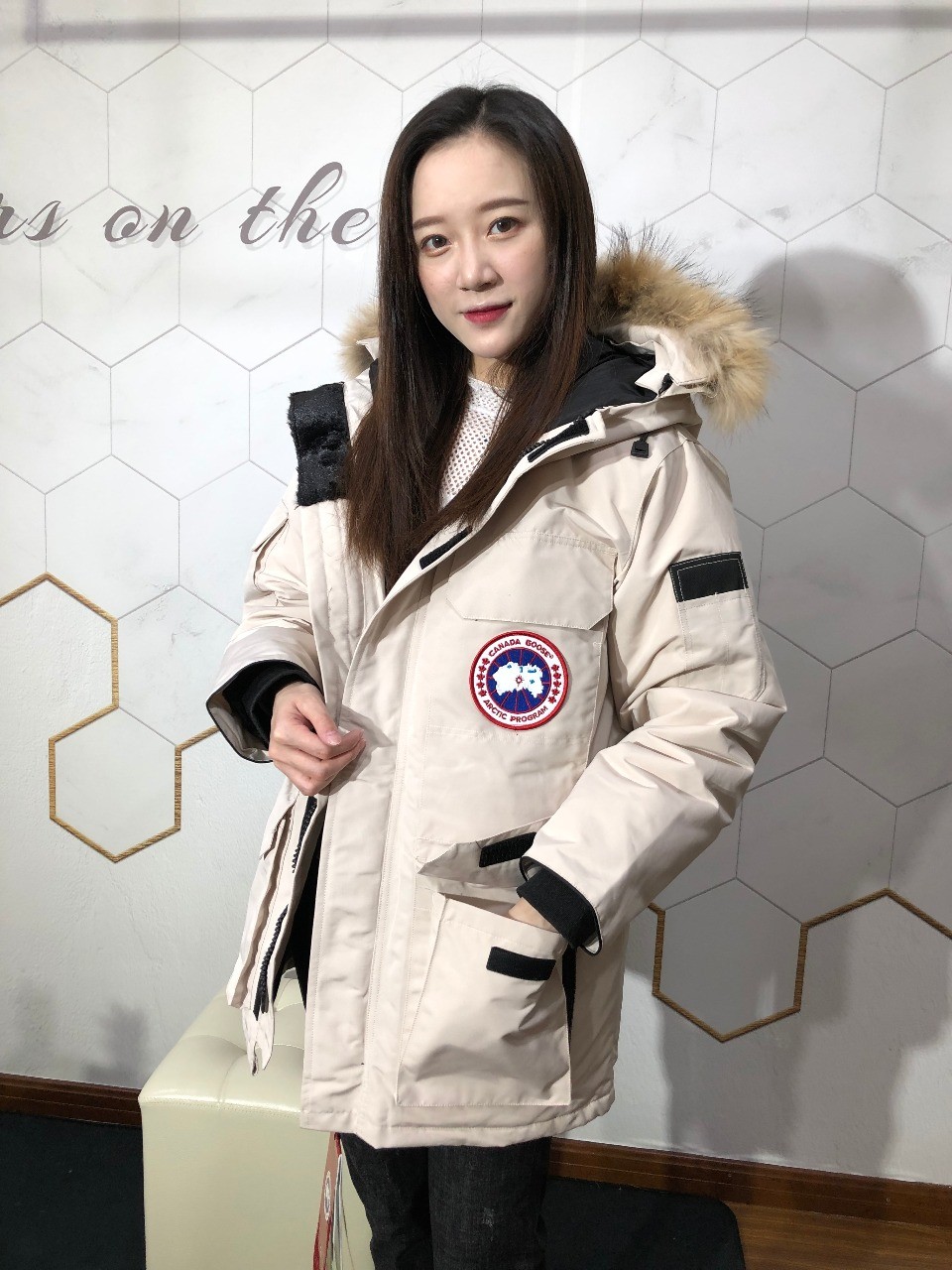 Canada Goose Expedition Parka Unisex Mid-Length White