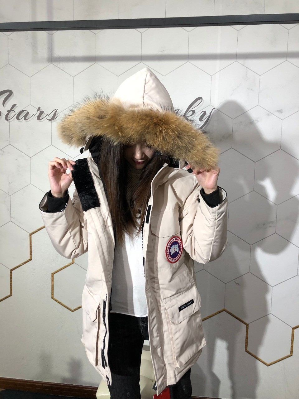 Canada Goose Expedition Parka Unisex Mid-Length White