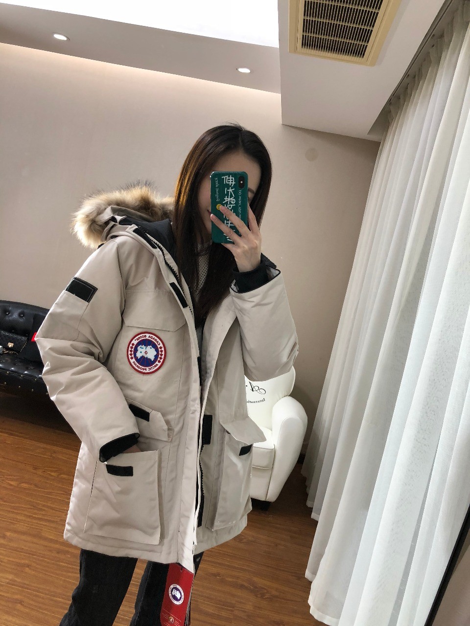 Canada Goose Expedition Parka Unisex Mid-Length White