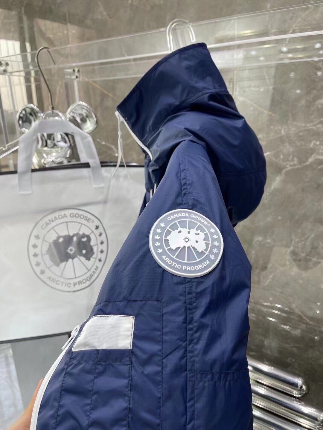 Canada Goose White Label Short Down Jacket Blue