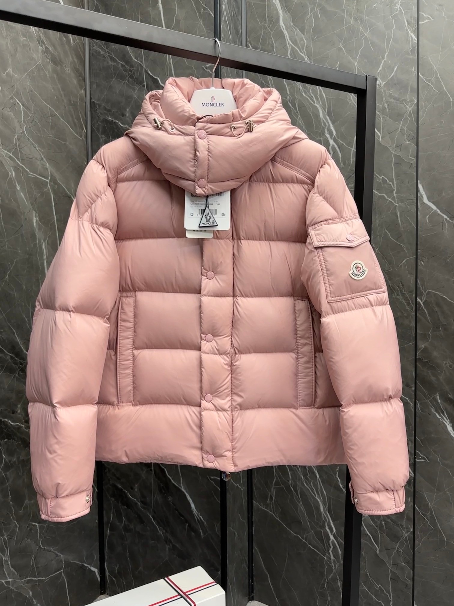 Moncle Maya 70 Winter Down Jacket Coat in Rose Pink