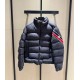 Moncler Solayan Men's Short Down Jacket Coat with Tricolor Trim