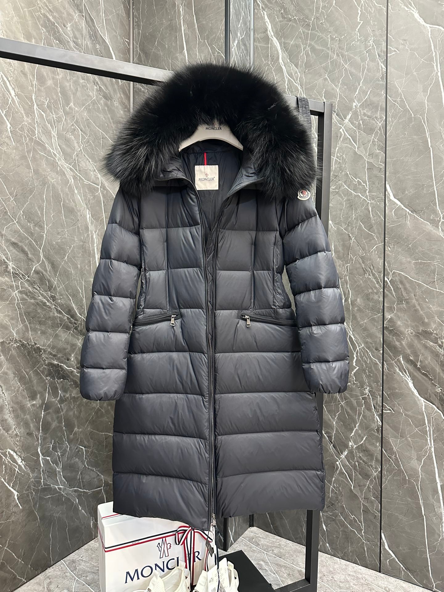 Moncler Boedic Long Women's Down Jacket Coat Black