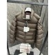 Moncler Solayan Men's Short Down Jacket Coat with Tricolor Trim