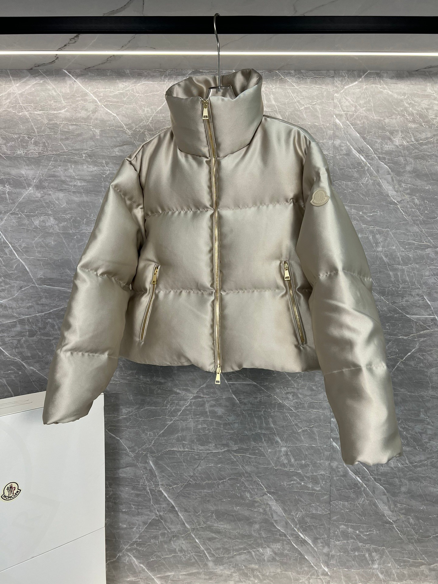 Moncler BONNELLES Silk Women's Short Down Jacket