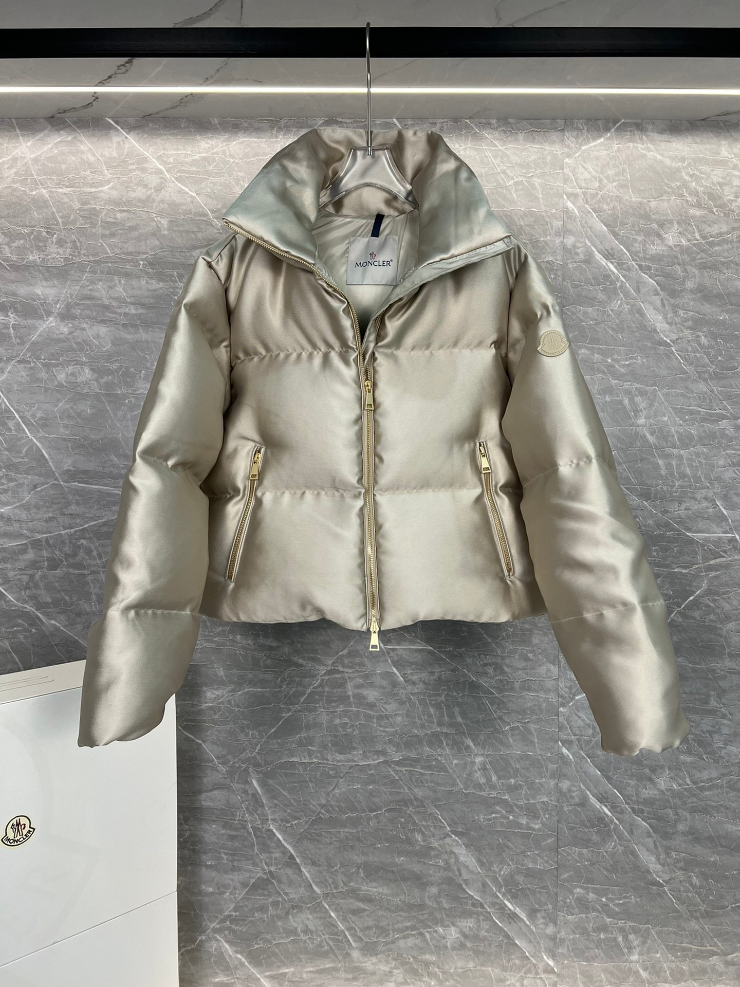 Moncler BONNELLES Silk Women's Short Down Jacket