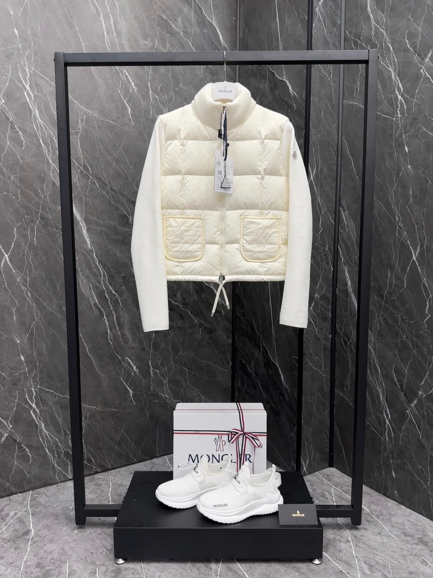 Moncler Women's Wool-Lined Zip-Up Cardigan