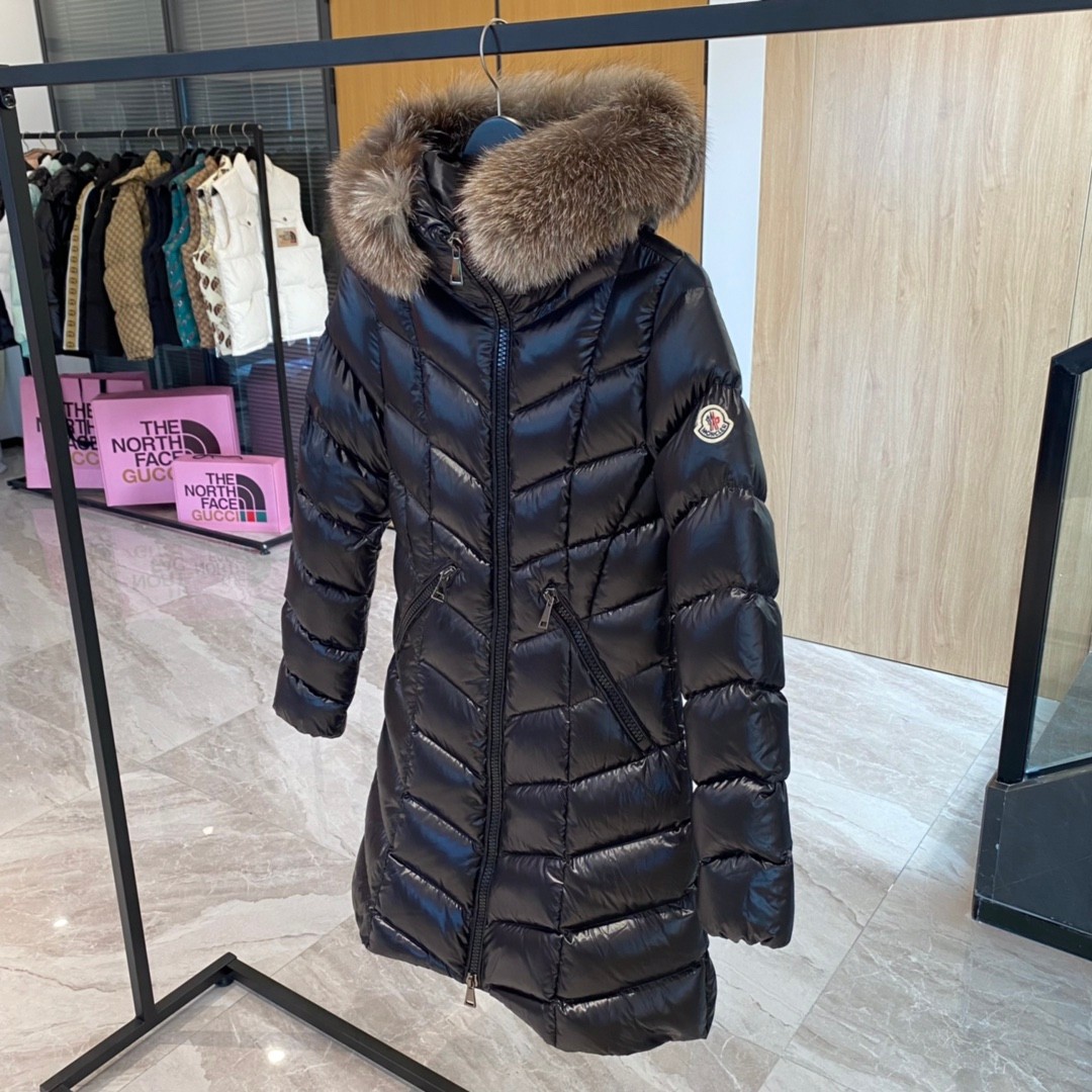 Moncler FULMARUS Chevron Long Fox Fur Down Jacket Original 