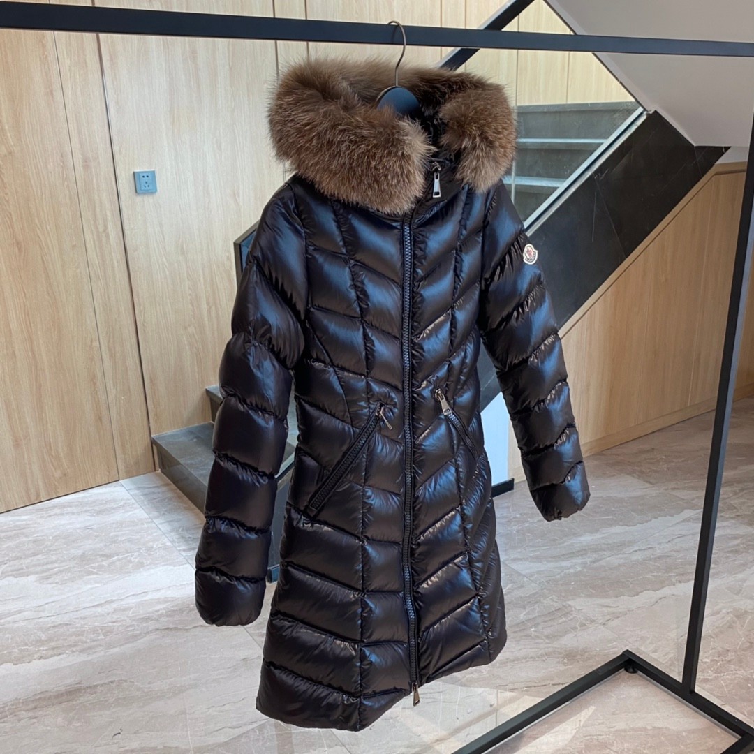 Moncler FULMARUS Chevron Long Fox Fur Down Jacket Original 