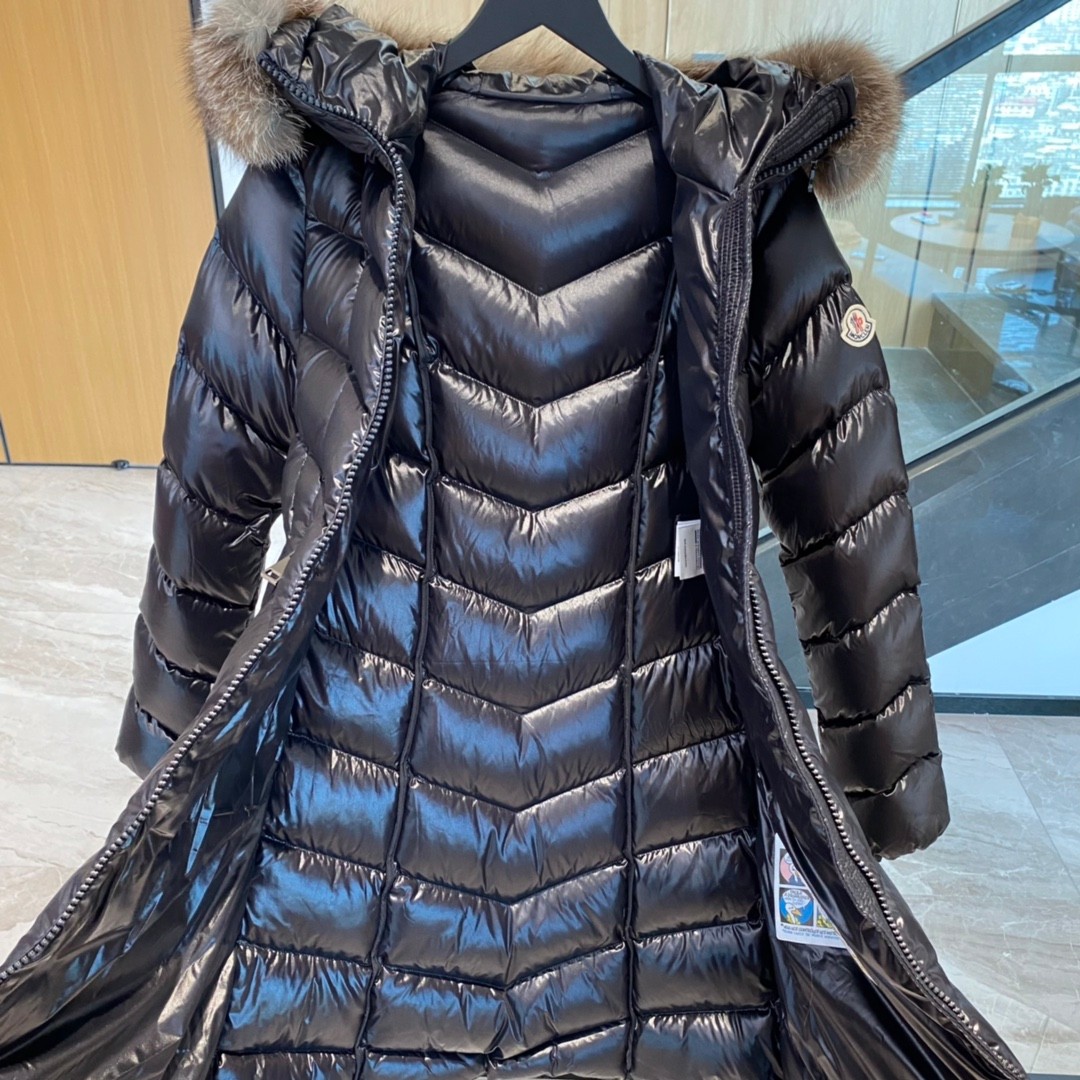 Moncler FULMARUS Chevron Long Fox Fur Down Jacket Original 