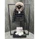 Moncler Boed Women's Short Down Jacket Coat with Fox Fur Collar