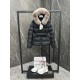 Moncler Boed Women's Short Down Jacket Coat with Fox Fur Collar