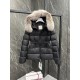 Moncler Boed Women's Short Down Jacket Coat with Fox Fur Collar