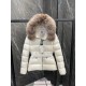 Moncler Boed Women's Short Down Jacket Coat with Fox Fur Collar