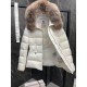 Moncler Boed Women's Short Down Jacket Coat with Fox Fur Collar