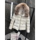 Moncler Boed Women's Short Down Jacket Coat with Fox Fur Collar