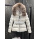 Moncler Boed Women's Short Down Jacket Coat with Fox Fur Collar