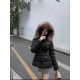 Moncler Boed Women's Short Down Jacket Coat with Fox Fur Collar