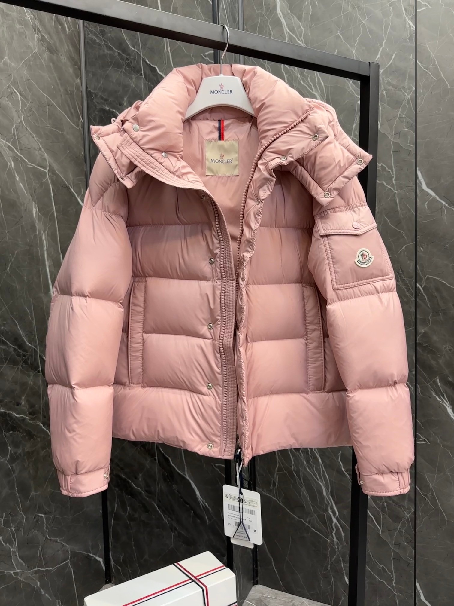  Moncler Maya 70s Short Down Coat Jacket Pink