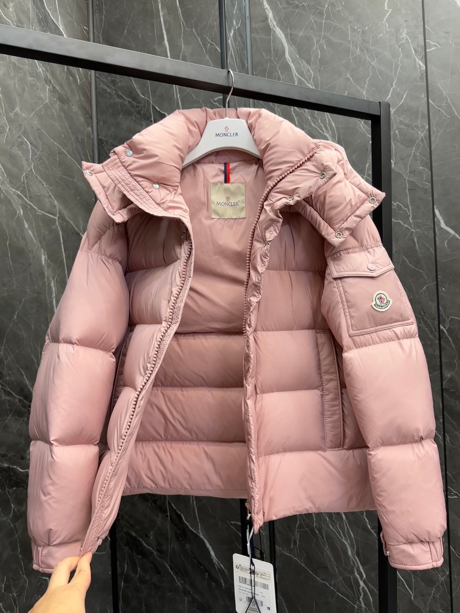  Moncler Maya 70s Short Down Coat Jacket Pink