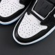 NIKE Air Jordan 1 Low Black and Dark Powder Blue 