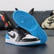 NIKE Air Jordan 1 Low Black and Dark Powder Blue 