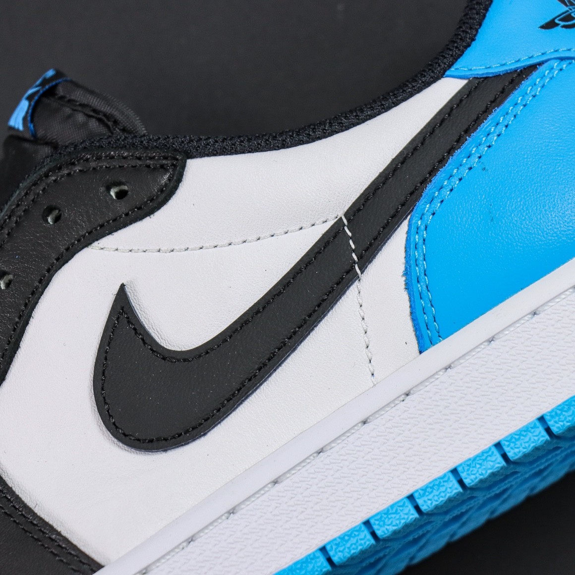 NIKE Air Jordan 1 Low Black and Dark Powder Blue 