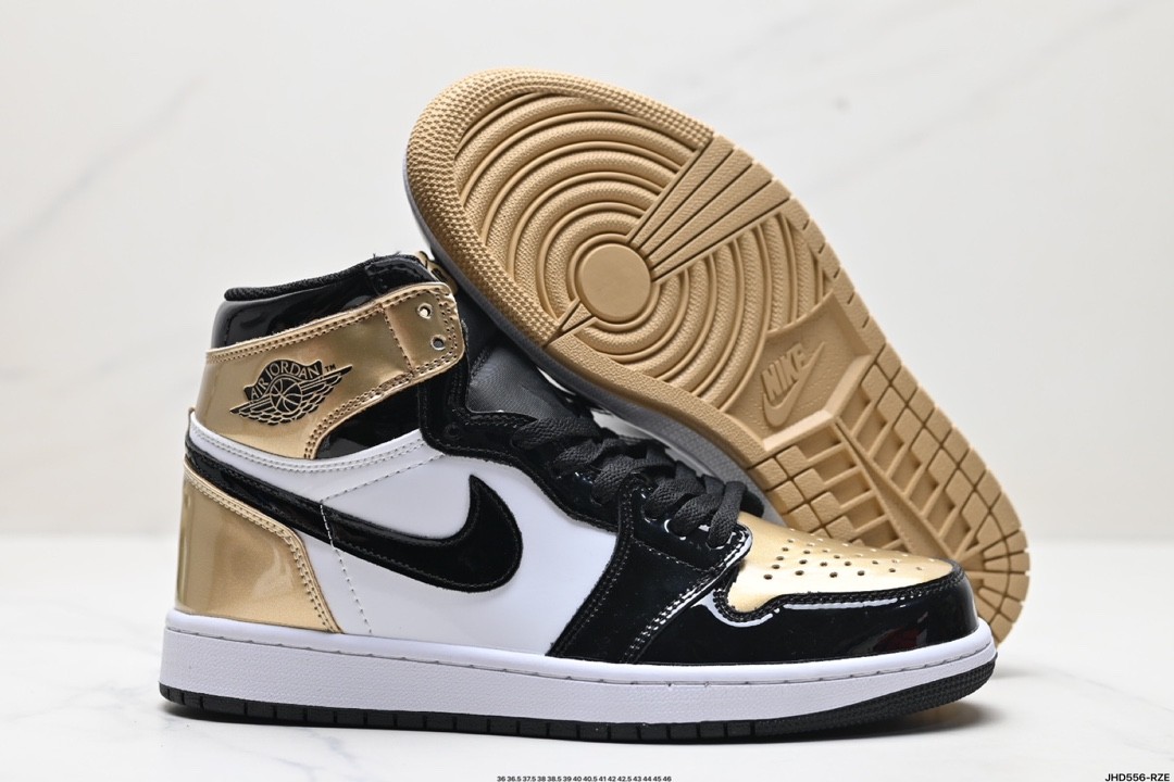  Air Jordan 1 Retro High NRG Patent Gold Toe