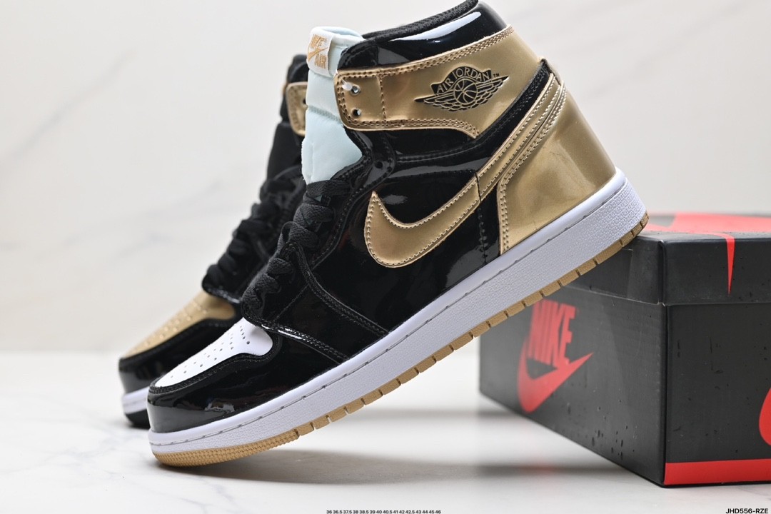  Air Jordan 1 Retro High NRG Patent Gold Toe