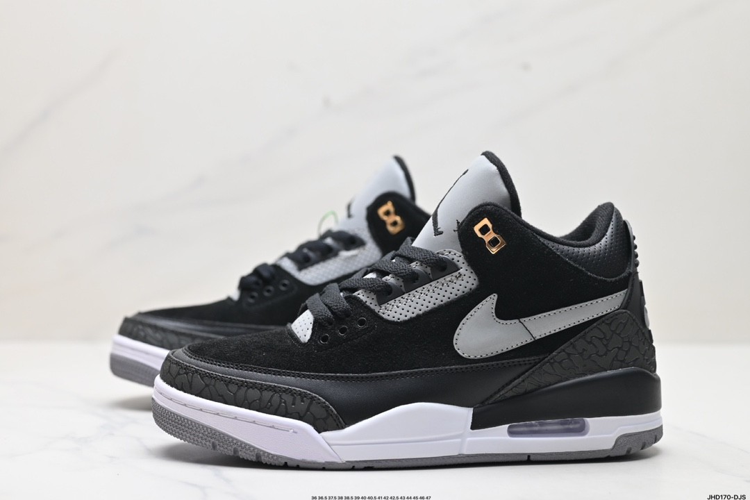 Nike Air Jordan 3 Retro Tinker Black Cement Gold 